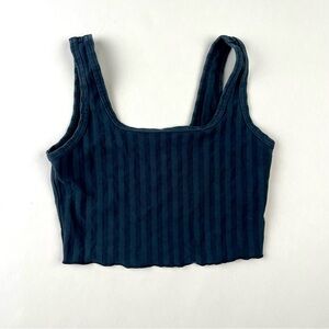 Aerie Black Ribbed Top